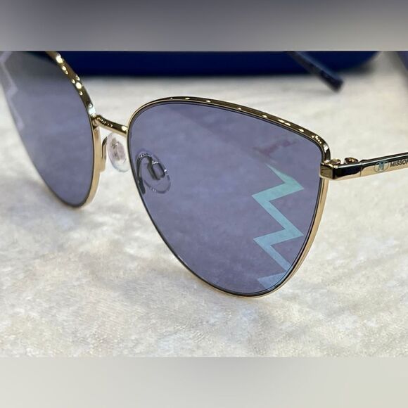 NIB M MISSONI Sunglasses Gold Violet Frame - Picture 5 of 10